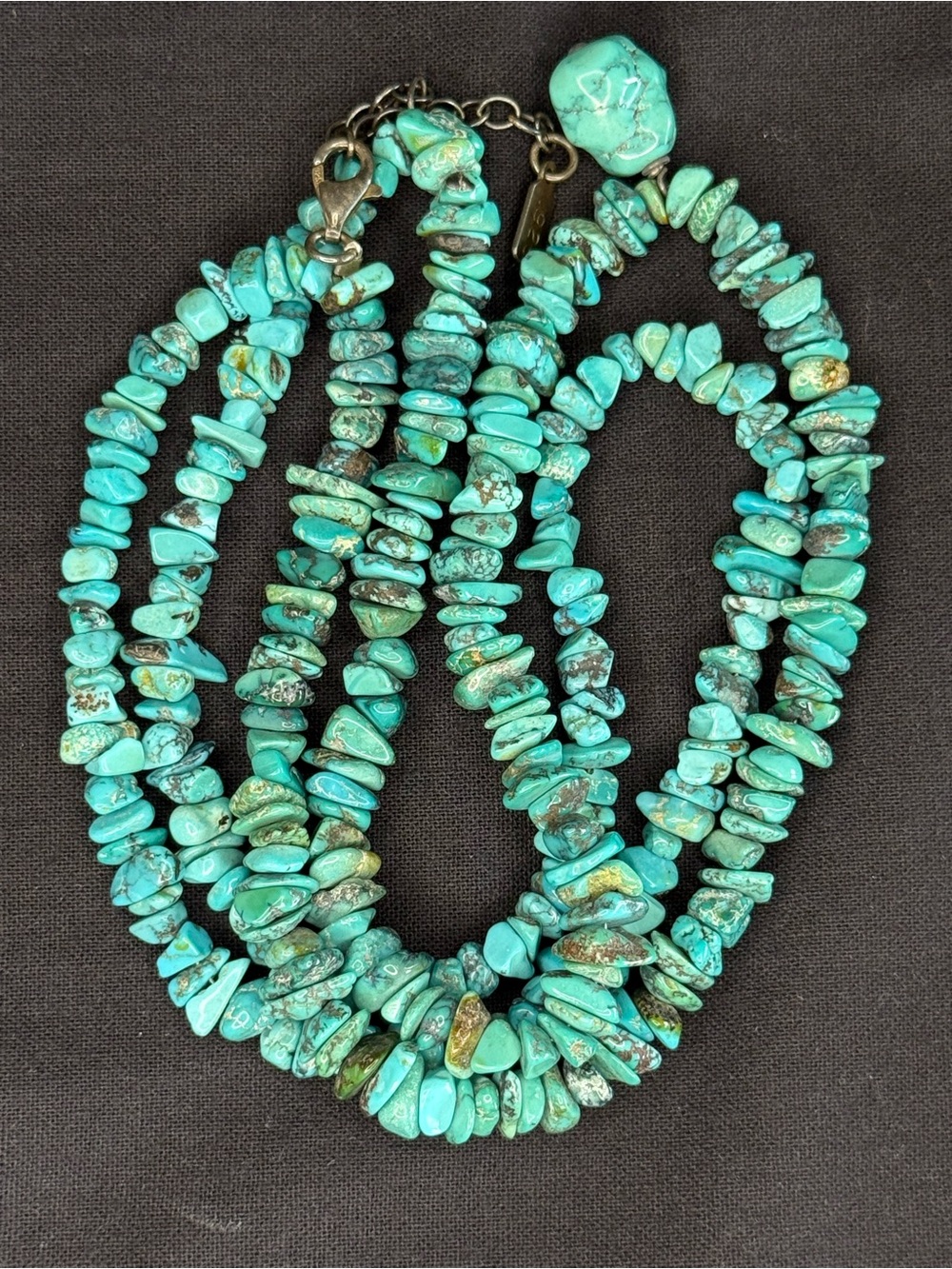 Peyote Bird 925 Turquoise Double Strand Necklace - Picture 6 of 10